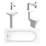Cedare Bathroom Pack with Bath (various sizes), Toilet, Basin & Pedestal, Taps and Wastes