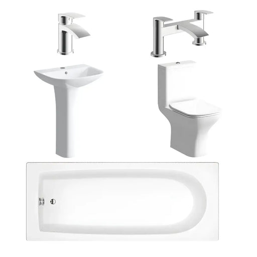 Cedare Bathroom Pack with Bath (various sizes), Toilet, Basin & Pedestal, Taps and Wastes