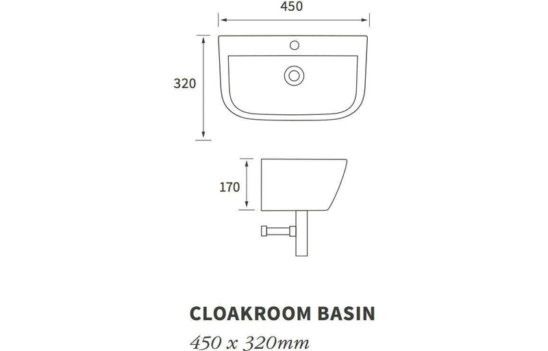 Cedare Cloakroom Basin With Optional Colour Bottle Trap