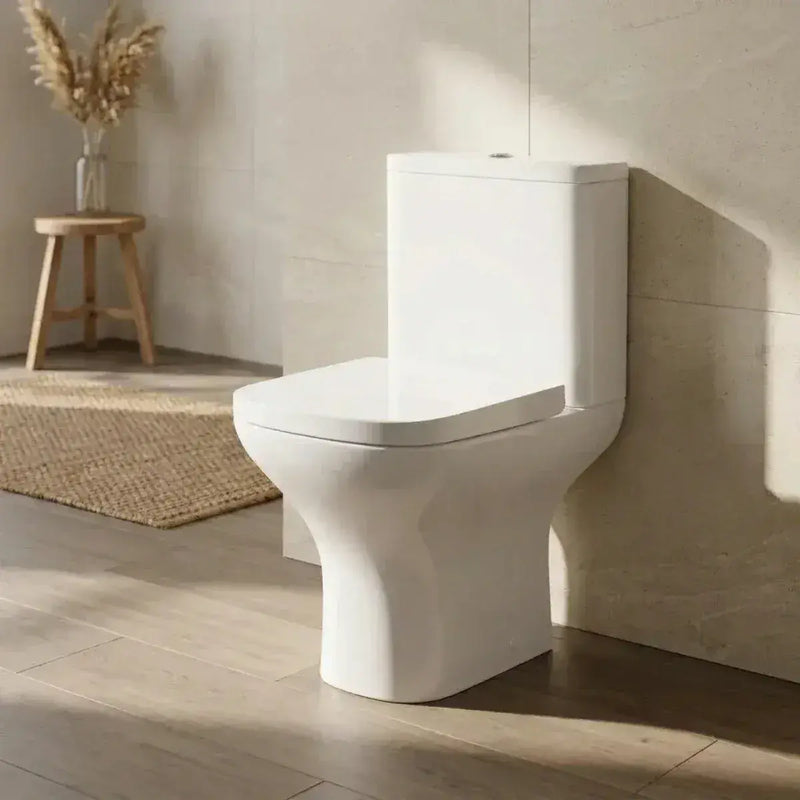 Cedare Open Back Close Coupled Rimless Toilet | Soft Close Seat & Dual Flush
