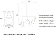 Cedare Open Back Close Coupled Rimless Toilet | Soft Close Seat & Dual Flush