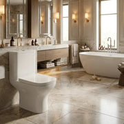 Cedare Open Back Close Coupled Rimless Toilet | Soft Close Seat & Dual Flush