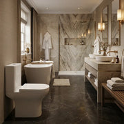 Cedare Open Back Close Coupled Rimless Toilet | Soft Close Seat & Dual Flush