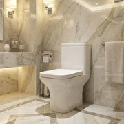 Cedare Open Back Close Coupled Rimless Toilet | Soft Close Seat & Dual Flush
