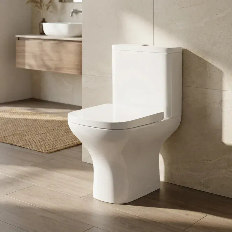 Cedare Open Back Close Coupled Rimless Toilet | Soft Close Seat & Dual Flush