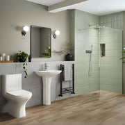 Cedare Walk In Shower Room Pack with 8mm Wet Room Screen (various sizes), Toilet, Basin & Tap