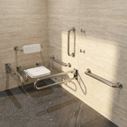 Changing Room Doc M Pack with Stainless Steel, Blue, Grey or White Rails - Stainless steel