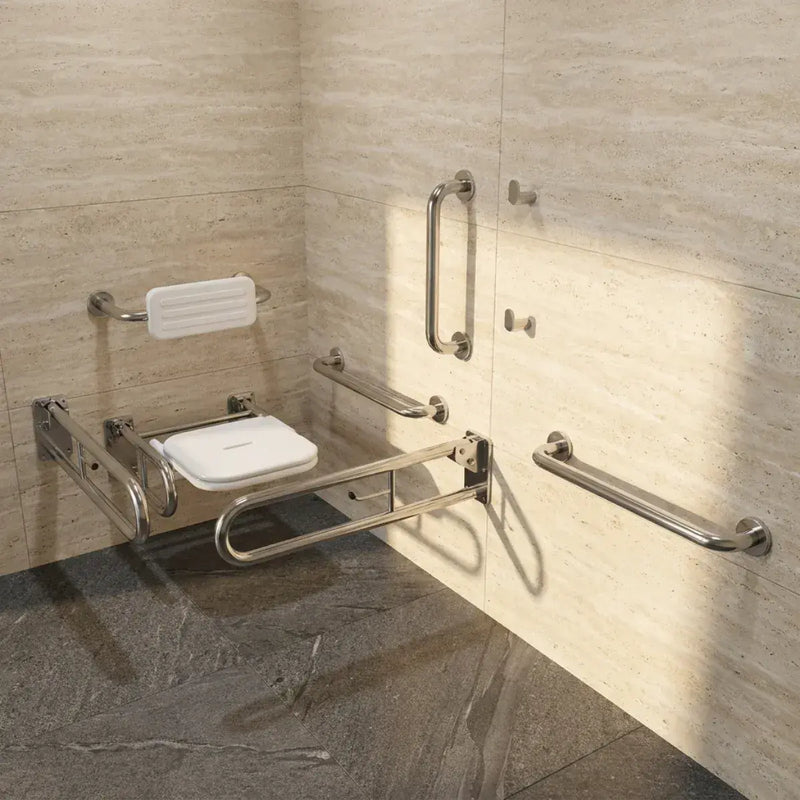 Changing Room Doc M Pack with Stainless Steel, Blue, Grey or White Rails - Stainless steel