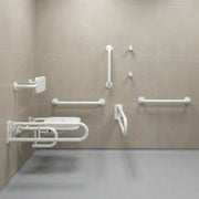 Changing Room Doc M Pack with Stainless Steel, Blue, Grey or White Rails - White