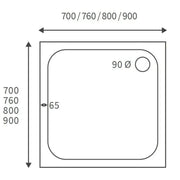 Classic Square Corner Entry Shower Door Enclosure - 760 x 760mm