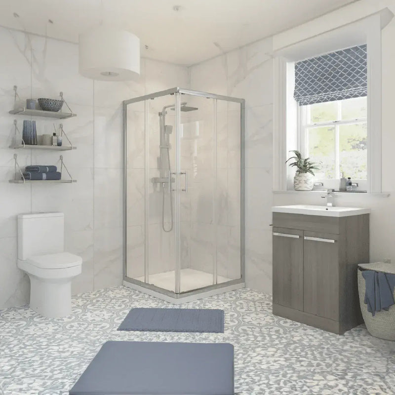 Classic Square Corner Entry Shower Door Enclosure - 900 x 900mm