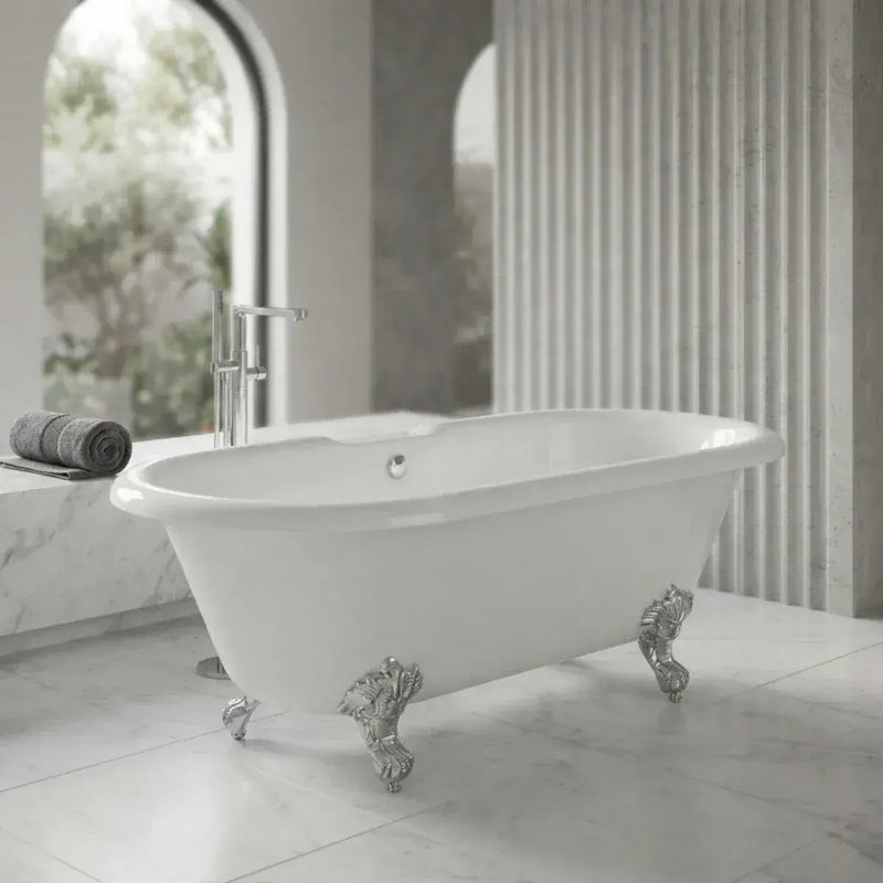 Classics Freestanding 1690 x 740mm White Bath With Chrome Feet