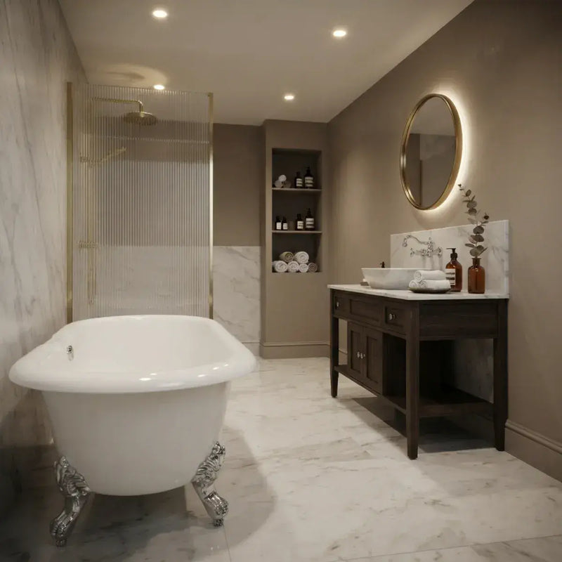 Classics Freestanding 1690 x 740mm White Bath With Chrome Feet