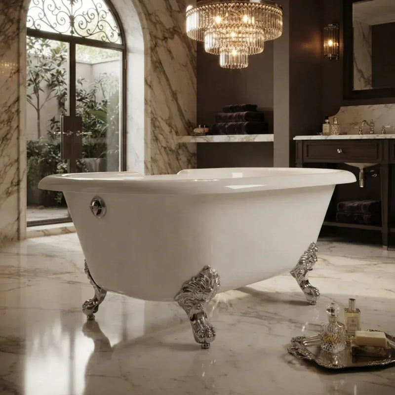 Classics Freestanding 1690 x 740mm White Bath With Chrome Feet