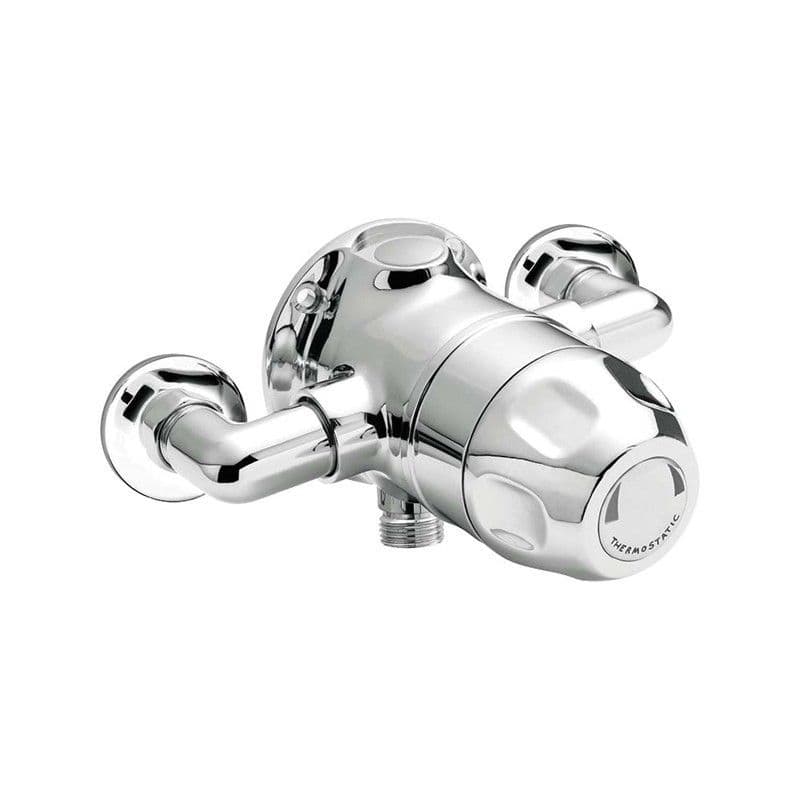 Commercial Thermostatic Exposed Mixer Shower, Chrome