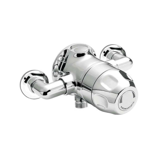 Commercial Thermostatic Exposed Mixer Shower, Chrome