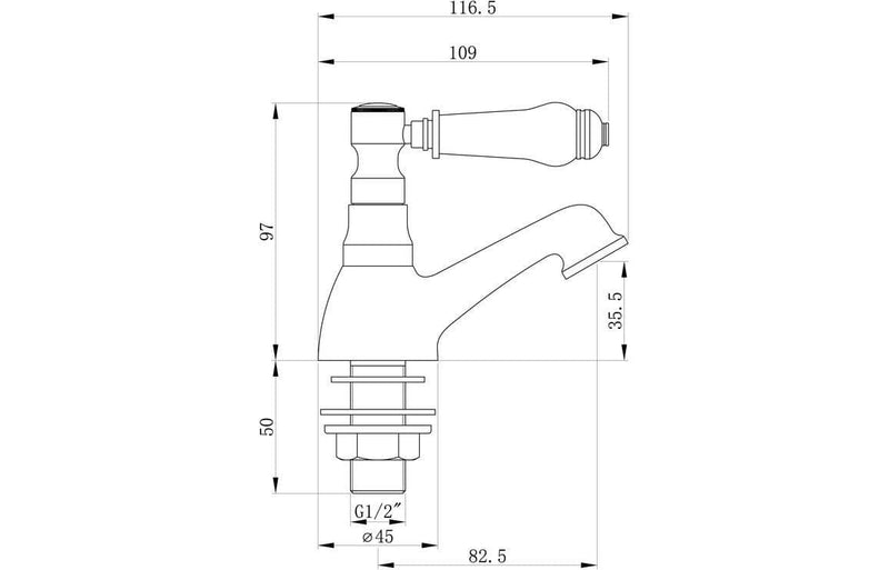 Crater Lever Style Basin Pillar Taps