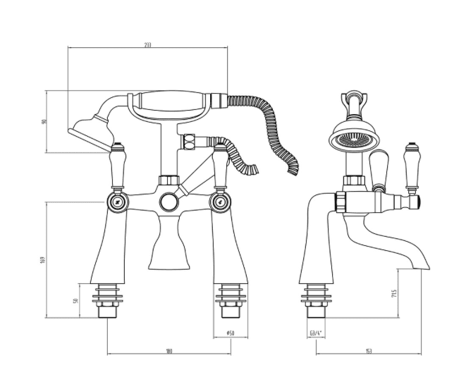 Crater Lever Style Bath Shower Mixer Tap