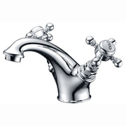 Cross Top Basin Mixer Tap with Pop Up Waste, Chrome