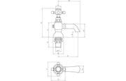 Cross Top Bath Pillar Taps, Chrome
