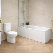 Cruz Rimless Close Coupled Toilet with Optional Colour Flush Push Button & Soft Close Seat