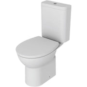Cruz Rimless Close Coupled Toilet with Optional Colour Flush Push Button & Soft Close Seat