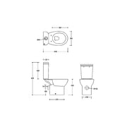 Cruz Rimless Close Coupled Toilet with Optional Colour Flush Push Button & Soft Close Seat