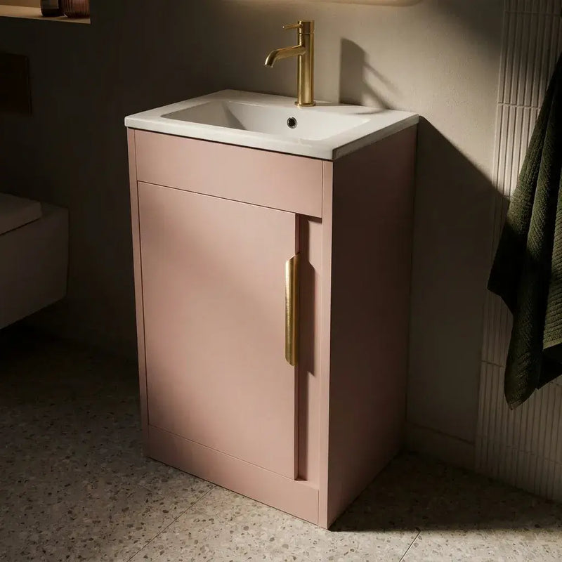 Cruzz 510mm Floor-Standing Basin Vanity Unit & Basin Matt Antique Rose