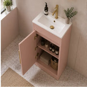 Cruzz 510mm Floor-Standing Basin Vanity Unit & Basin Matt Antique Rose