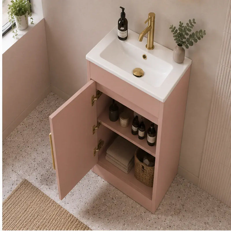 Cruzz 510mm Floor-Standing Basin Vanity Unit & Basin Matt Antique Rose