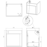 Cruzz 510mm Gloss White Wall Hung Vanity Unit & Basin