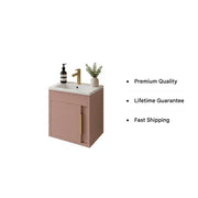 Cruzz 510mm Matt Antique Rose Wall Hung Vanity Unit & Basin