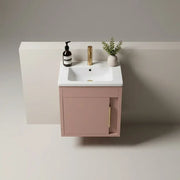 Cruzz 510mm Matt Antique Rose Wall Hung Vanity Unit & Basin