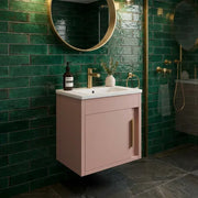 Cruzz 510mm Matt Antique Rose Wall Hung Vanity Unit & Basin