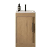 Cruzz 510mm Oak Floor-Standing Basin Vanity Unit & Basin