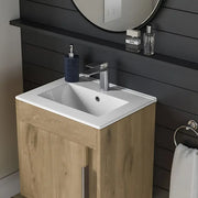 Cruzz 510mm Oak Wall Hung Vanity Unit & Basin