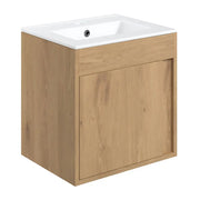 Cruzz 510mm Oak Wall Hung Vanity Unit & Basin