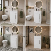 Cruzz 510mm White Floor-Standing Basin Vanity Unit & Basin