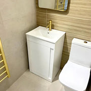 Cruzz 510mm White Floor-Standing Basin Vanity Unit & Basin