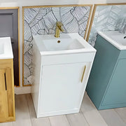 Cruzz 510mm White Floor-Standing Basin Vanity Unit & Basin