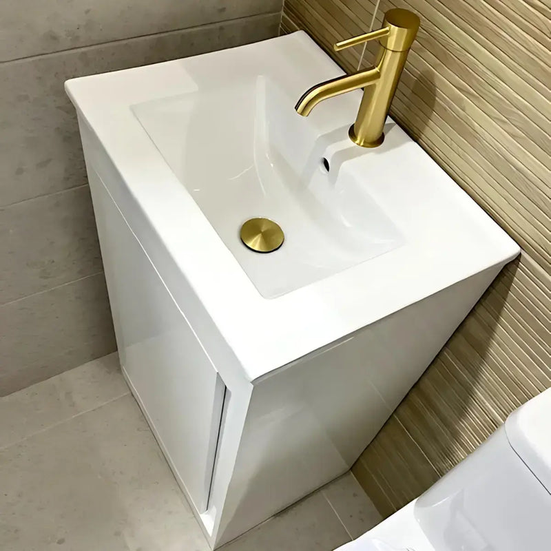 Cruzz 510mm White Floor-Standing Basin Vanity Unit & Basin