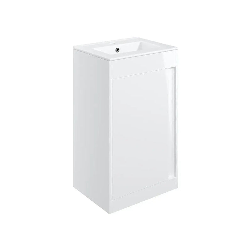 Cruzz 510mm White Floor-Standing Basin Vanity Unit & Basin