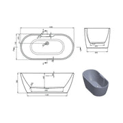 Cygnus 1550 x 740mm White Freestanding Bath