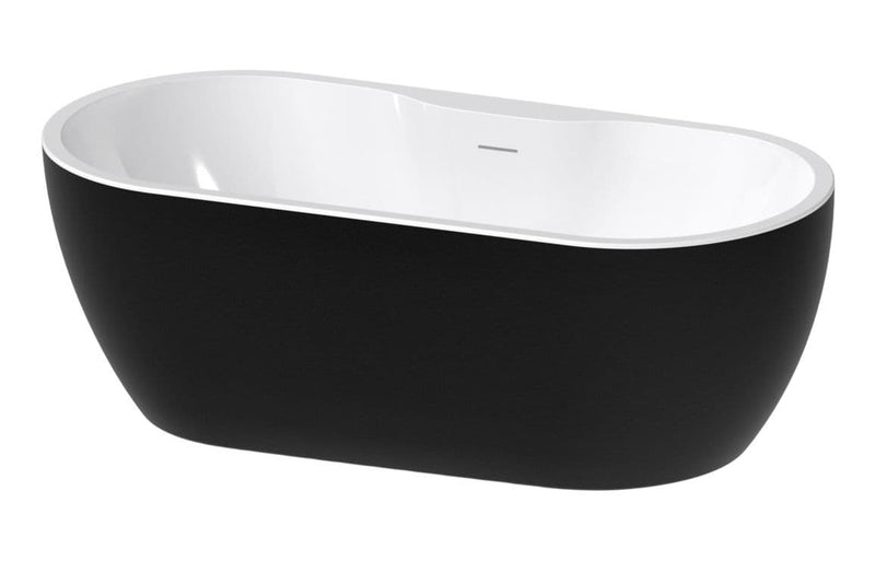 Cygnus 1655 x 740mm Gloss Black Freestanding Bath