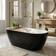 Cygnus 1655 x 740mm Gloss Black Freestanding Bath
