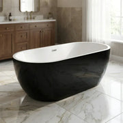 Cygnus 1655 x 740mm Gloss Black Freestanding Bath