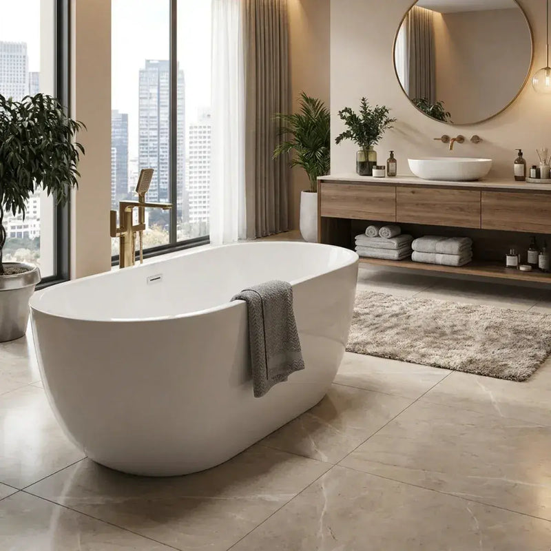 Cygnus 1655 x 745mm White Freestanding Bath