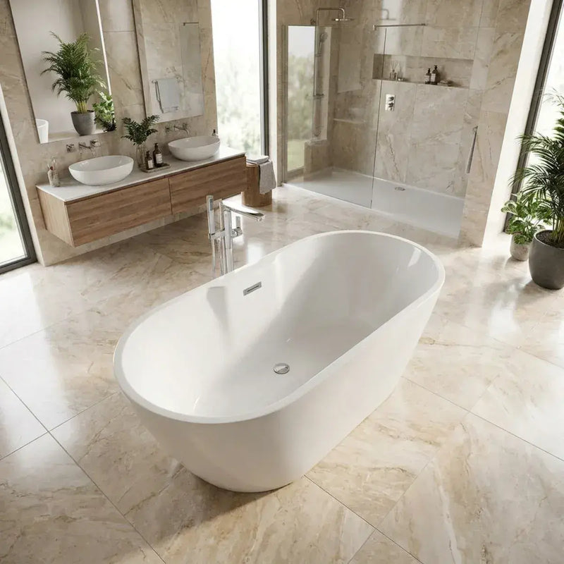 Cygnus 1655 x 745mm White Freestanding Bath