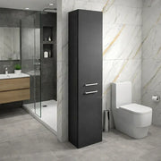 Deltar 350mm Floor Standing 2 Door Tall Unit, Anthracite Gloss