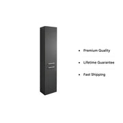 Deltar 350mm Floor Standing 2 Door Tall Unit, Anthracite Gloss